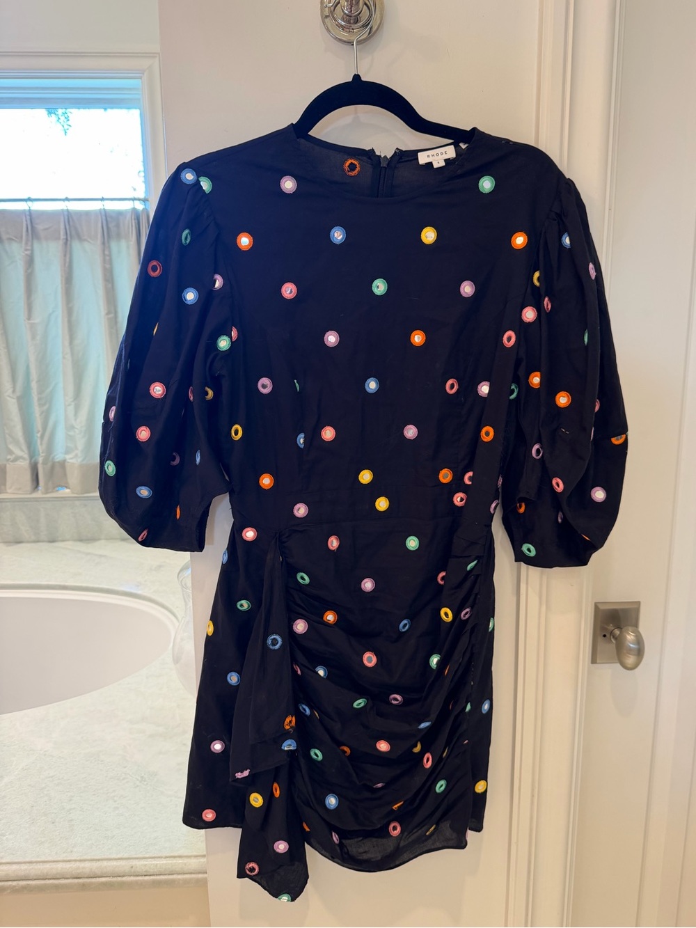 RHODE Black Pia Mini Dress in Black Mirror - Picture 2 of 3